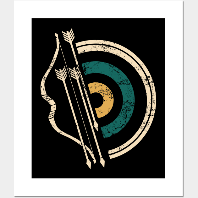 Archery Vibes | Retro Vintage Bow and Arrow Wall Art by Malinda